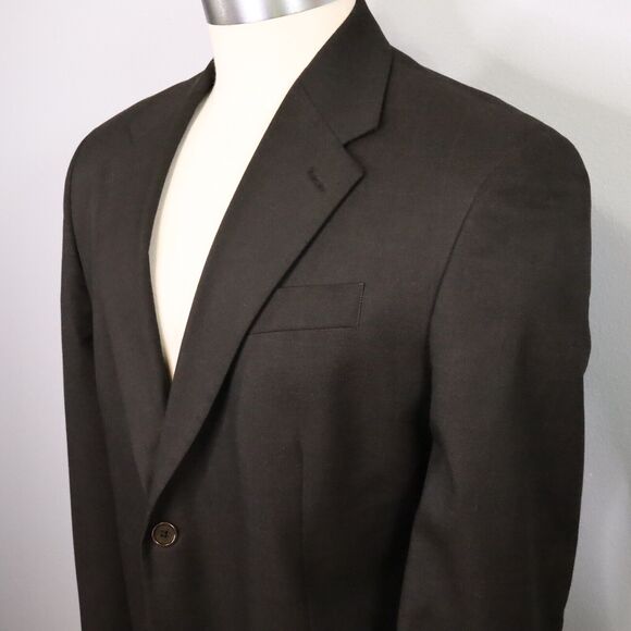 Perry Ellis Sport Coat Mens 44R Brown Windowpane Jacket Blazer Lined Career - Picture 8 of 15